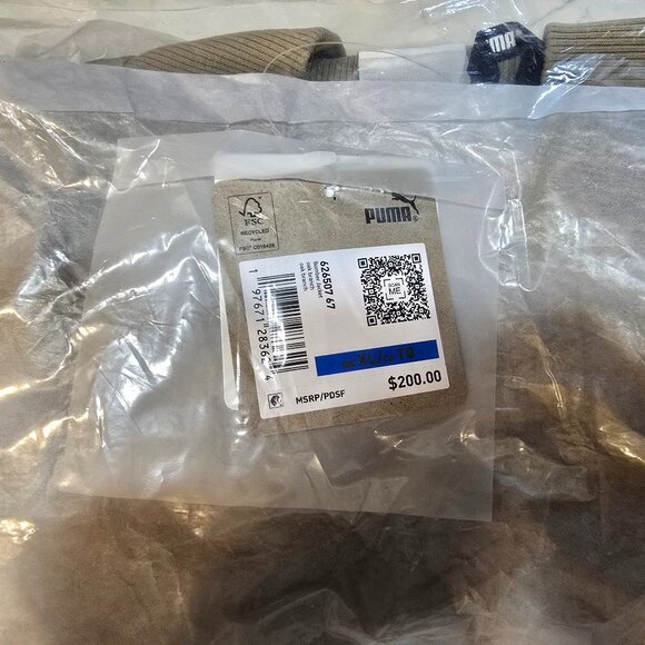 Puma Bomber Full Zip Jacket Mens Beige Casual Athletic Outerwear 62650767 XL NEW - Picture 2 of 7